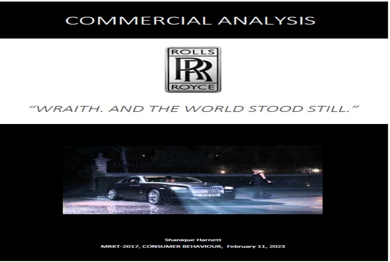 Advertisement Analysis: Rolls Royce