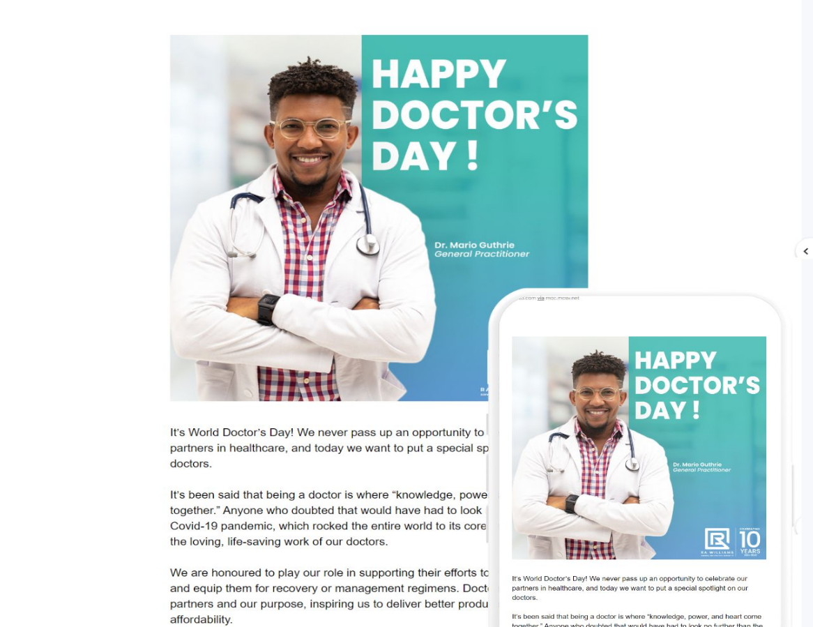 Email Campaign: Let’s Celebrate Our Doctors!